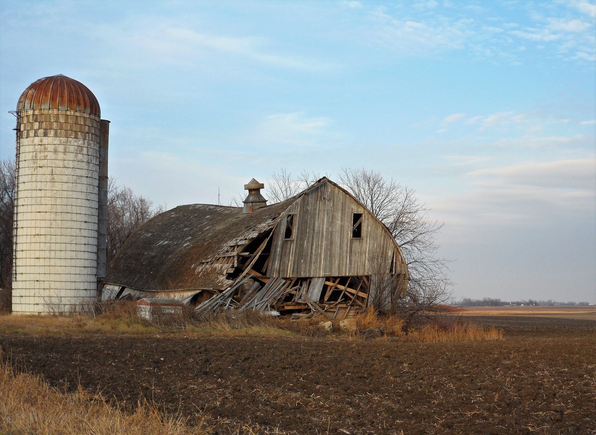 Old Abandoned Demolished Barn